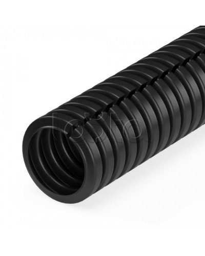 Труба гофр ПП безгалогенная (HF) разрезная черная dвн 9,8 мм, dнар 13,2 мм (500м/уп) Промрукав (PR02.0303) в Калуге Труба гофрированная Pintop.ru