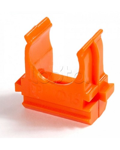 Крепёж-клипса для труб АБС-пластик оранжевая д16 в малой упаковке (10шт/1000шт уп/кор) Промрукав (PR13.0066) в Калуге Держатели, клипсы, скобы Pintop.ru