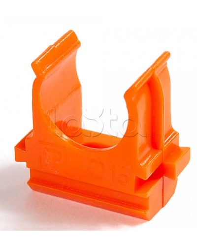 Крепёж-клипса для труб АБС-пластик оранжевая д20 в малой упаковке (10шт/1000шт уп/кор) Промрукав (PR13.0067) в Калуге Держатели, клипсы, скобы Pintop.ru