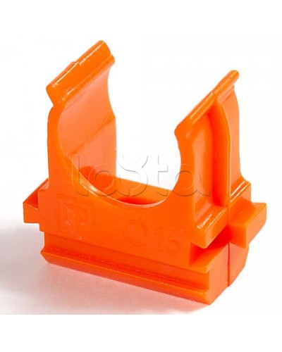 Крепёж-клипса для труб АБС-пластик оранжевая д32 в малой упаковке (10шт/500шт уп/кор) Промрукав (PR13.0115) в Калуге Держатели, клипсы, скобы Pintop.ru