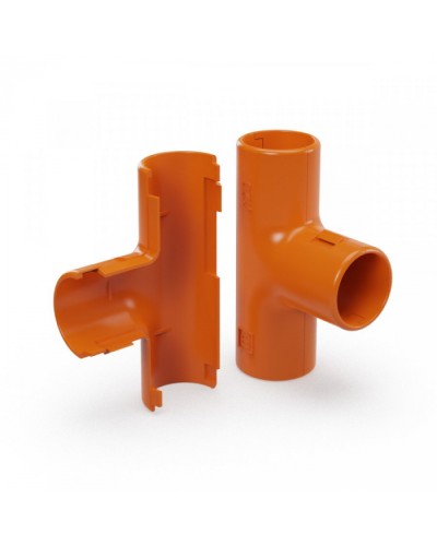 Тройник разборный оранжевый d25 мм (30шт/300шт уп/кор) Промрукав (PR13.1160) в Калуге Повороты, муфты, тройники Pintop.ru