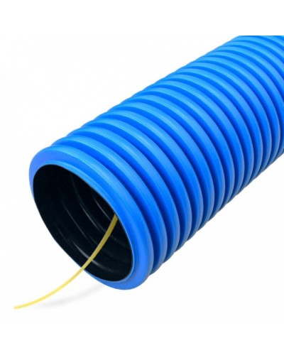 Труба гофрированная двустенная ПНД гибкая тип 750 (SN19) с/з синяя д90 (50м/уп) Промрукав (PR15.0050) в Калуге Труба гофрированная Pintop.ru