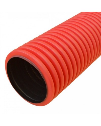 Труба гофрированная двустенная ПНД жесткая тип 750 (SN19) красная д90 5,7м (34,2м/уп) Промрукав (PR15.0128) в Калуге Труба гофрированная Pintop.ru