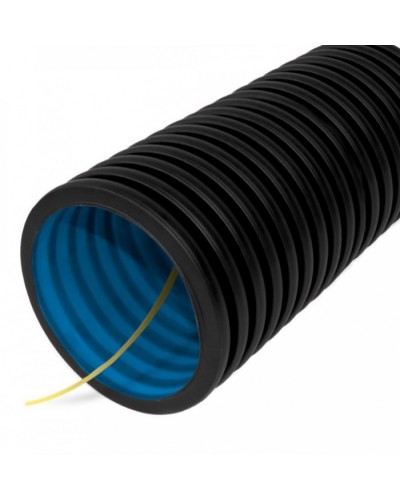 Труба гофрированная двустенная ПНД гибкая тип 450 (SN18) с/з черная д63 (100м/уп) Промрукав (PR15.0140) в Калуге Труба гофрированная Pintop.ru