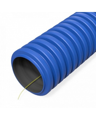 Труба гофрированная двустенная ПНД гибкая тип 450 (SN34) с/з синяя d32 мм (100м/уп) Промрукав (PR15.0254) в Калуге Труба гофрированная Pintop.ru