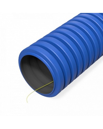 Труба гофрированная двустенная ПНД гибкая тип 750 (SN49) с/з синяя d40 мм (100м/уп) Промрукав (PR15.0264) в Калуге Труба гофрированная Pintop.ru