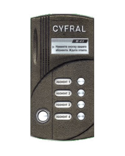 Блок вызова аудиодомофона на 4 абонента Цифрал M-4M/T в Калуге Блоки вызова многоабонентные Pintop.ru