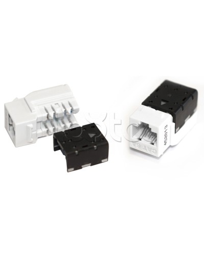 Вставка Keystone Jack RJ-45(8P8C), категория 6A, 110 IDC оранжевая Hyperline (KJNE-8P8C-C6A-90-OR) в Калуге Модули Keystone Pintop.ru