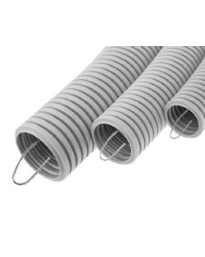 Труба HFFR гофрир. тяжелая, с зондом, без галогена, ПЛЛ 40мм Экопласт 21140HFR-W в Калуге Труба гофрированная Pintop.ru