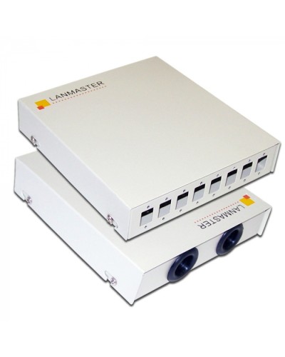 Кросс оптический настенный, металлический, на 8 SC адаптеров LANMASTER (LAN-FOBM-WM-8SC) в Калуге Кросс оптический Pintop.ru
