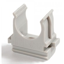 Крепёж-клипса для труб д16 безгалогенная (HF) атмосферостойкая серая (100шт/2000шт уп/кор) Промрукав (PR13.0344)