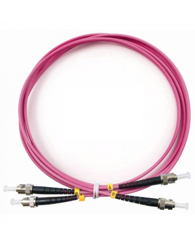 Шнур оптический duplex ST-ST 50/125 mm OM4 1м LSZH Cabeus FOP-50-OM4-ST-ST-1m в Калуге Патч-корды оптические Pintop.ru