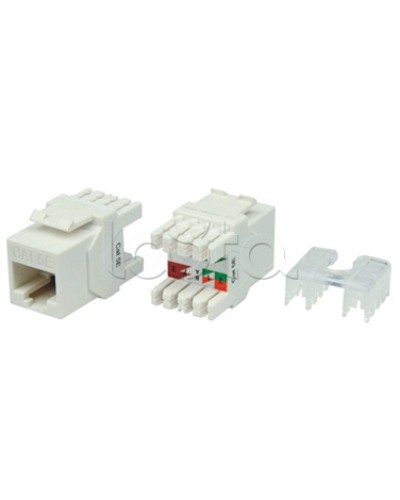 Вставка Keystone Jack RJ-45(8P8C) Hyperline KJ8-8P8C-C5e-180-WH в Калуге Модули Keystone Pintop.ru