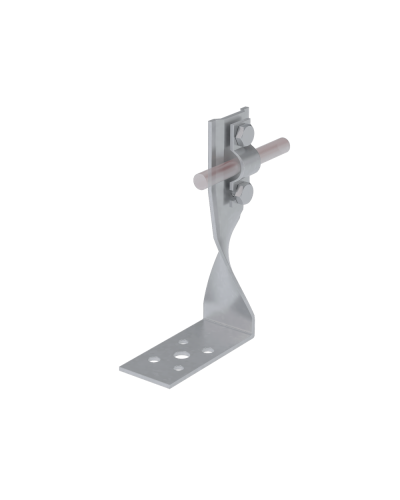 Угловой держатель болтовой скрученный для прутка Ø 5-10 мм H70 мм CU КМ-Профиль (UDBS-H70-D5-10 CU) в Калуге Монтажные материалы Pintop.ru