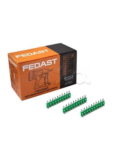 Гвозди 3.0*32 мм усиленные для монтажного пистолета (1000 шт/уп) FEDAST fd3032eg в Калуге Крепеж: Дюбели, шурупы, саморезы Pintop.ru