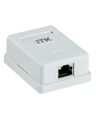 Настенная розетка, разъем RJ-45 (8P8C) категории 5е, FTP 1-порт ITK (CS2-1C5EF-12) в Калуге Розетки компьютерные и телефонные Pintop.ru