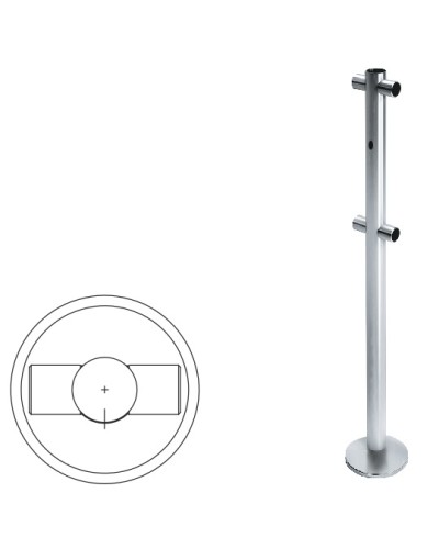 Стойка ограждения i-образная с отверстием под фиксатор (антик серебро) Oxgard в Калуге Ограждения Pintop.ru