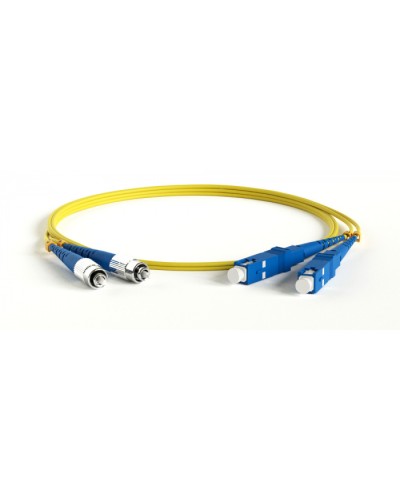Патч-корд волоконно-оптический одномодовый SM 9/125 (OS2), SC/UPC-FC/UPC, 2.0 мм, duplex, LSZH, 30 м Hyperline FC-D2-9-FC/UR-SC/UR-H-30M-LSZH-YL в Калуге Патч-корды оптические Pintop.ru