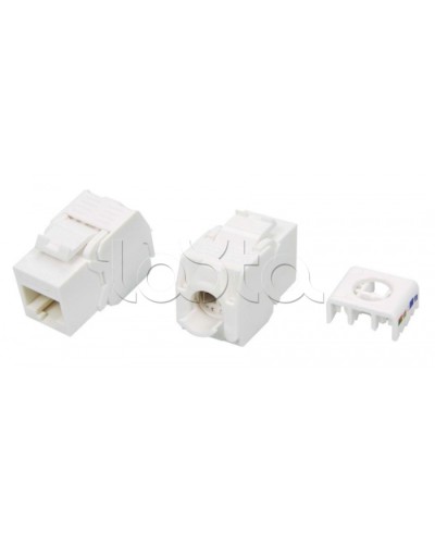 Вставка Keystone Jack RJ-45(8P8C) Hyperline KJ8-8P8C-C5e-180-TLS-WH в Калуге Модули Keystone Pintop.ru