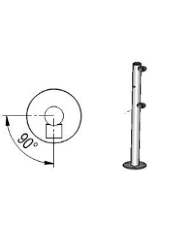 Стойка ограждения с отверстием под фиксатор L-образная, 2 муфты справа Oxgard Стойка ограждения с отверстием под фиксатор L-образная, 2 муфты справа (ВЗР 1996.09.62) в Калуге Ограждения Pintop.ru