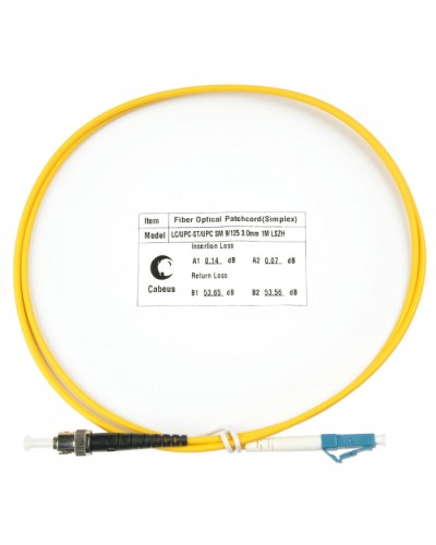 Шнур оптический simplex LC-ST 9/125 sm 1м LSZH Cabeus FOP(s)-9-LC-ST-1m в Калуге Патч-корды оптические Pintop.ru